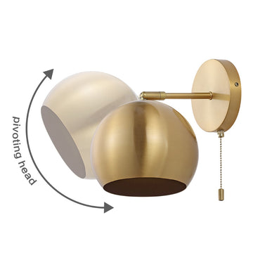 Tierra 7" Modern Midcentury Iron LED Sconce with Pull-Chain Switch - JONATHAN Y